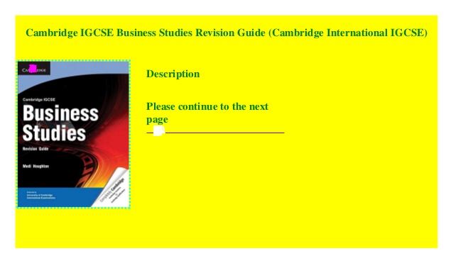 igcse cambridge business studies revision